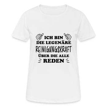 Reinigungskraft Spruch Haushalt Putzfrau Geschenk - Frauen T-Shirt atmungsaktiv - Weiß - Vorne - AI Model Female 172 dark (172cm)