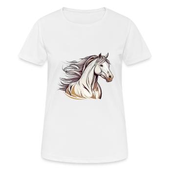 Cheval sauvage - T-shirt respirant Femme - blanc - Devant - AI Model Female 172 dark (172cm)