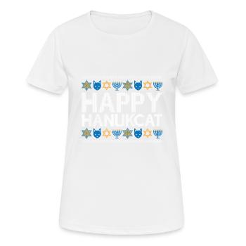 Jewish Hanukkah Hanukcat Star Of David Menorah - Women's Breathable T-Shirt - white - Front - AI Model Female 172 dark (172cm)