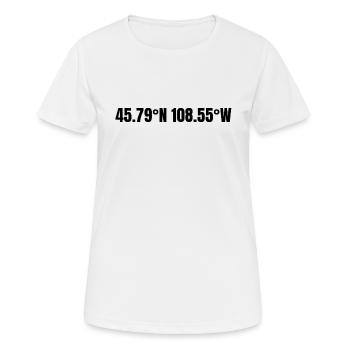 Billings, Montana, USA Coordinates - Women's Breathable T-Shirt - white - Front - AI Model Female 172 dark (172cm)