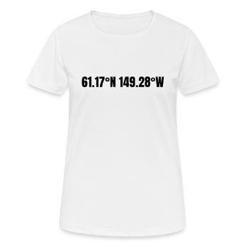 Anchorage, Alaska, États-Unis Coordonnées - T-shirt respirant Femme - blanc - Devant - AI Model Female 172 dark (172cm)