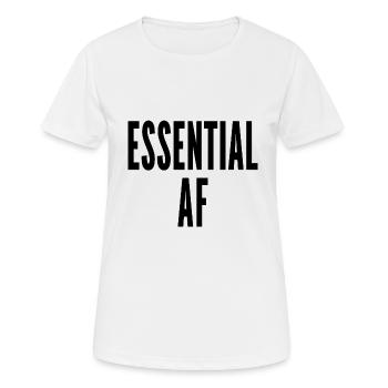 Essential AF Funny Essential Employee Humor - Women's Breathable T-Shirt - white - Front - AI Model Female 172 dark (172cm)