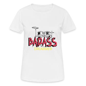 Badass Drummer Punk Gift - T-shirt respirant Femme - blanc - Devant - AI Model Female 172 dark (172cm)