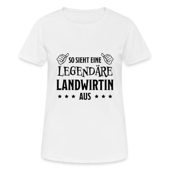 Landwirtin Witz Spruch Traktor Landwirtin Geschenk - Frauen T-Shirt atmungsaktiv - Weiß - Vorne - AI Model Female 172 dark (172cm)