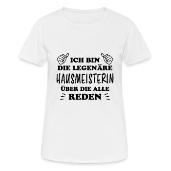 Hausmeisterin Lustig Spruch Hausverwalter Geschenk - Frauen T-Shirt atmungsaktiv - Weiß - Vorne - AI Model Female 172 dark (172cm)