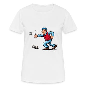 Franzose spielt Petanque für einen Petanque - Frauen T-Shirt atmungsaktiv - Weiß - Vorne - AI Model Female 172 dark (172cm)