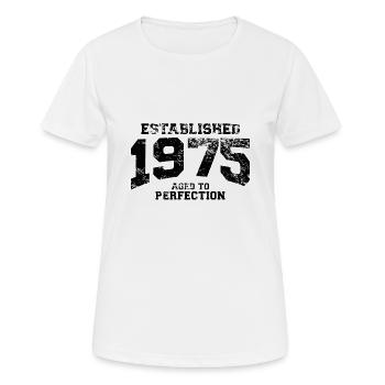 established 1975 - aged to perfection - Frauen T-Shirt atmungsaktiv - Weiß - Vorne - AI Model Female 172 dark (172cm)