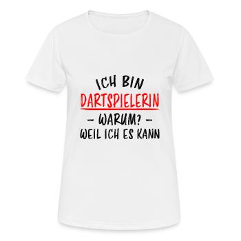 Dartspielerin Witz Spruch Darts Dartpfeil Geschenk - Frauen T-Shirt atmungsaktiv - Weiß - Vorne - AI Model Female 172 dark (172cm)