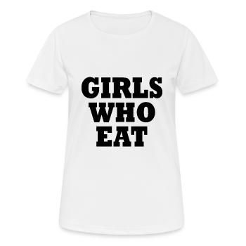Girls who eat - Frauen T-Shirt atmungsaktiv - Weiß - Vorne - AI Model Female 172 dark (172cm)