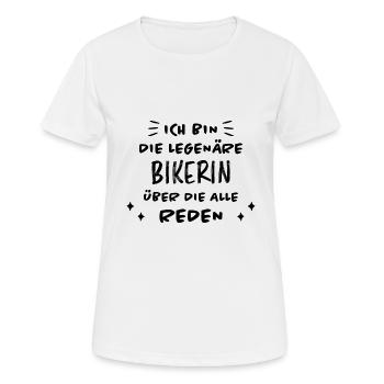 Bikerin Lustiger Spruch Bike Fun Sprüche Geschenk - Frauen T-Shirt atmungsaktiv - Weiß - Vorne - AI Model Female 172 dark (172cm)