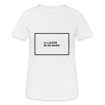 LA CALOTTE DE SES MORTS - T-shirt respirant Femme - blanc - Devant - AI Model Female 172 dark (172cm)