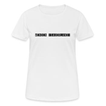 Panneau de l’aéroport de Menden (Sauerland) - T-shirt respirant Femme - blanc - Devant - AI Model Female 172 dark (172cm)