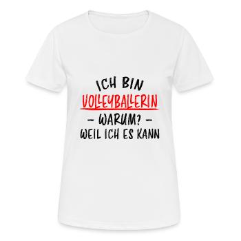 Volleyballerin Spruch Fun Beachvolleyball Geschenk - Frauen T-Shirt atmungsaktiv - Weiß - Vorne - AI Model Female 172 dark (172cm)