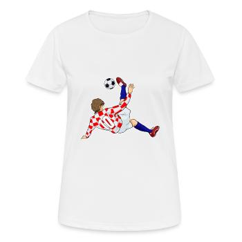 Croatian National Soccer Team I Football Croatia - Frauen T-Shirt atmungsaktiv - Weiß - Vorne - AI Model Female 172 dark (172cm)