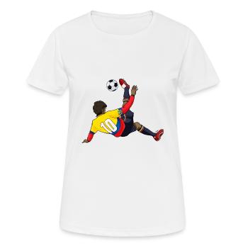 Ecuadorian National Soccer Team I Football Ecuador - Frauen T-Shirt atmungsaktiv - Weiß - Vorne - AI Model Female 172 dark (172cm)