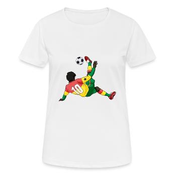 Ghana National Soccer Team I Football Ghana - Frauen T-Shirt atmungsaktiv - Weiß - Vorne - AI Model Female 172 dark (172cm)