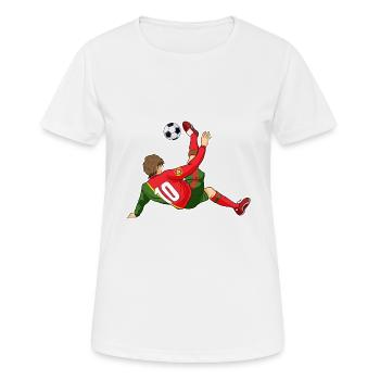 Portugese National Soccer Team I Football Portugal - Frauen T-Shirt atmungsaktiv - Weiß - Vorne - AI Model Female 172 dark (172cm)