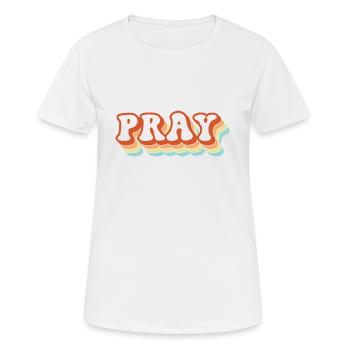 Prier - T-shirt respirant Femme - blanc - Devant - AI Model Female 172 dark (172cm)