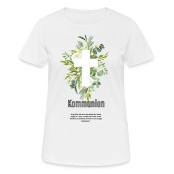 Kommunion Kirche Kreuz - Frauen T-Shirt atmungsaktiv - Weiß - Vorne - AI Model Female 172 dark (172cm)