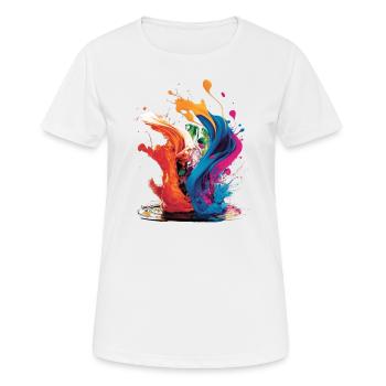 A Splash Of Colors - Women's Breathable T-Shirt - white - Front - AI Model Female 172 dark (172cm)