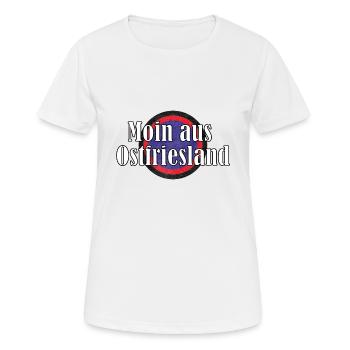 Moin aus Ostfriesland - Frauen T-Shirt atmungsaktiv - Weiß - Vorne - AI Model Female 172 dark (172cm)