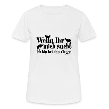 Ich bin bei den Ziegen | kleine Ziegen - Frauen T-Shirt atmungsaktiv - Weiß - Vorne - AI Model Female 172 dark (172cm)