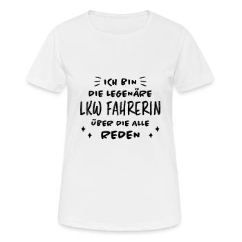 LKW Fahrerin Fun Spruch Lastwagenfahrerin Geschenk - Frauen T-Shirt atmungsaktiv - Weiß - Vorne - AI Model Female 172 dark (172cm)