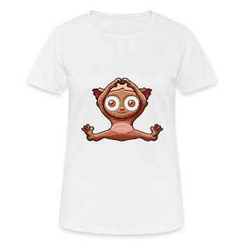 Niedlicher Tarsier beim Yoga - Frauen T-Shirt atmungsaktiv - Weiß - Vorne - AI Model Female 172 dark (172cm)