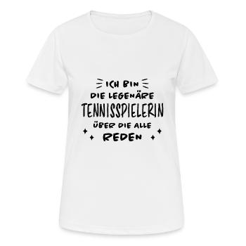 Tennis Lustiger Spruch Tennisspielerin Geschenk - Frauen T-Shirt atmungsaktiv - Weiß - Vorne - AI Model Female 172 dark (172cm)