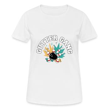 Gutter Gang Funny Bowling Team Club Coach Bowler - Women's Breathable T-Shirt - white - Front - AI Model Female 172 dark (172cm)