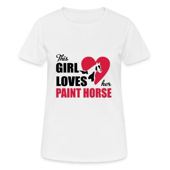 Paint Horse - Frauen T-Shirt atmungsaktiv - Weiß - Vorne - AI Model Female 172 dark (172cm)