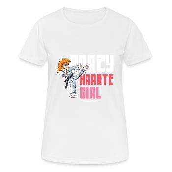Crazy Karate Girl Martial Arts Student Gesche - Women's Breathable T-Shirt - white - Front - AI Model Female 172 dark (172cm)
