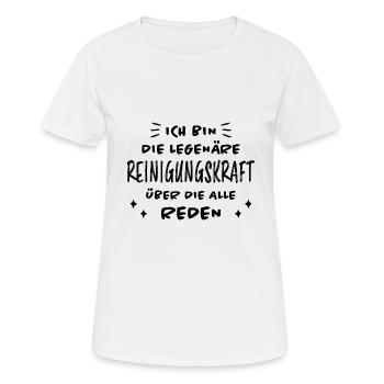 Reinigungskraft Spruch Haushalt Putzfrau Geschenk - Frauen T-Shirt atmungsaktiv - Weiß - Vorne - AI Model Female 172 dark (172cm)