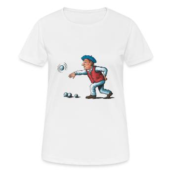 Franzose spielt Petanque für einen Petanque - Frauen T-Shirt atmungsaktiv - Weiß - Vorne - AI Model Female 172 dark (172cm)