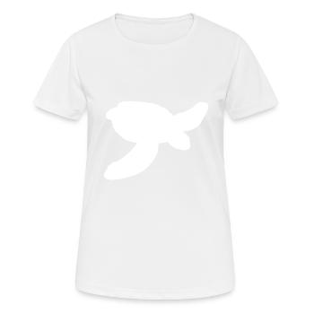 Contour de la tortue d’eau - T-shirt respirant Femme - blanc - Devant - AI Model Female 172 dark (172cm)