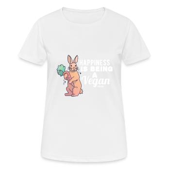 Cadeau végétalien de carotte de lapin en bonne santé - T-shirt respirant Femme - blanc - Devant - AI Model Female 172 dark (172cm)