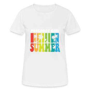 Pregnant Girl Summer Baby Announcement Pregnancy - Frauen T-Shirt atmungsaktiv - Weiß - Vorne - AI Model Female 172 dark (172cm)