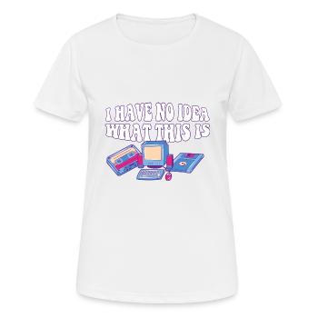 Funny Retro 70s 80s Throwback I Have No Idea What - Women's Breathable T-Shirt - white - Front - AI Model Female 172 dark (172cm)