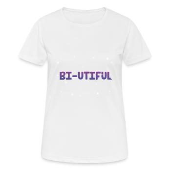 Bi-utiful Bisexuel Positivité Bi Fierté Bi Positive - T-shirt respirant Femme - blanc - Devant - AI Model Female 172 dark (172cm)