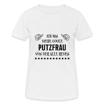 Putzfrau Haushalt Spruch Reinigungskraft Geschenk - Frauen T-Shirt atmungsaktiv - Weiß - Vorne - AI Model Female 172 dark (172cm)
