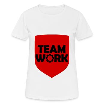The team work - Women's Breathable T-Shirt - white - Front - AI Model Female 172 dark (172cm)