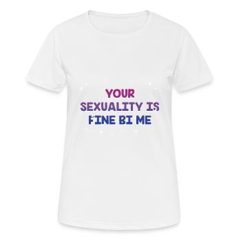Ta sexualité est bien Bi Me Bisexuel - T-shirt respirant Femme - blanc - Devant - AI Model Female 172 dark (172cm)