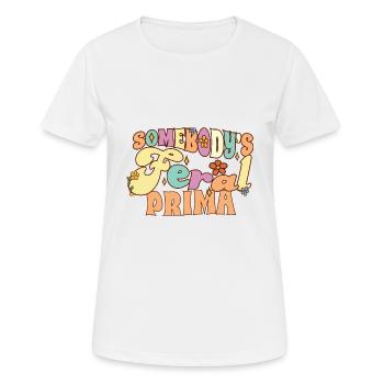 Somebody's Feral Prima Spanish Cousin Groovy - Frauen T-Shirt atmungsaktiv - Weiß - Vorne - AI Model Female 172 dark (172cm)