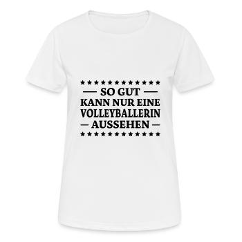 Volleyballerin Spruch Fun Beachvolleyball Geschenk - Frauen T-Shirt atmungsaktiv - Weiß - Vorne - AI Model Female 172 dark (172cm)
