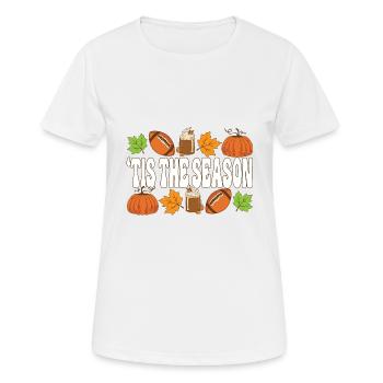Tis The Season Happy Thanksgiving Football - Frauen T-Shirt atmungsaktiv - Weiß - Vorne - AI Model Female 172 dark (172cm)