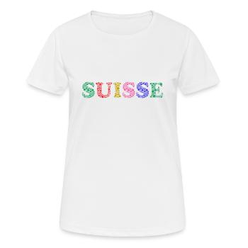 SCHWEIZ. LAND - Frauen T-Shirt atmungsaktiv - Weiß - Vorne - AI Model Female 172 dark (172cm)