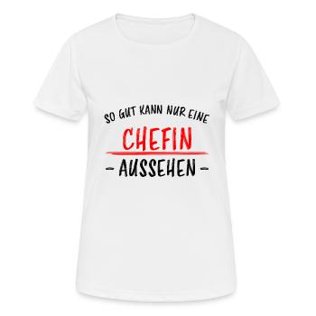 Chefin Mama Lustiger Spruch Familie Beruf Geschenk - Frauen T-Shirt atmungsaktiv - Weiß - Vorne - AI Model Female 172 dark (172cm)