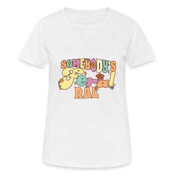 Somebody's Feral Bae Boyfriend Girlfriend Pun - Women's Breathable T-Shirt - white - Front - AI Model Female 172 dark (172cm)