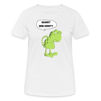 Frosch Kröte Quark Dein Ernst Lustiger Spruch Fun - Frauen T-Shirt atmungsaktiv - Weiß - Vorne - AI Model Female 172 dark (172cm)