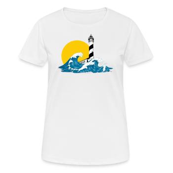 phare ola Minorque - T-shirt respirant Femme - blanc - Devant - AI Model Female 172 dark (172cm)